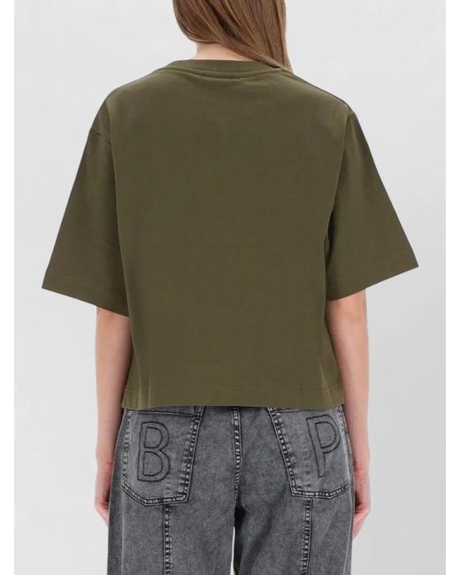 Baum und Pferdgarten Green Jiana Crew Neck Cropped Short Sleeve Top