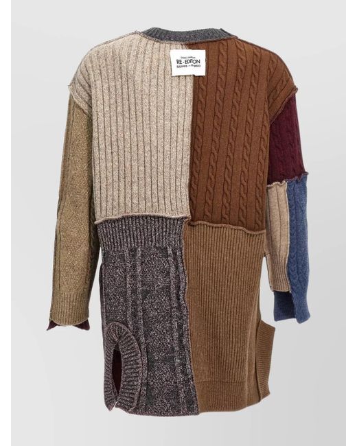 Dolce & Gabbana Multicolor Wool Blend Oversized Patchwork Cardigan for men