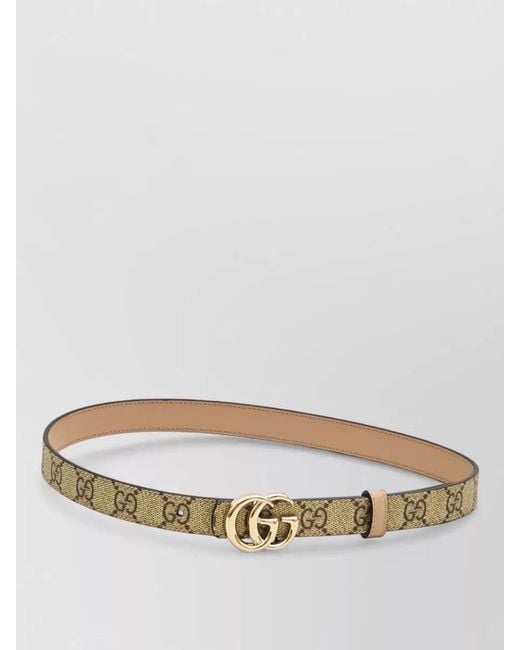 Gucci Gray Reversible Canvas Leather Skinny Belt