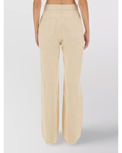 Jil Sander Green Cotton Regular-Fit Flared Trousers