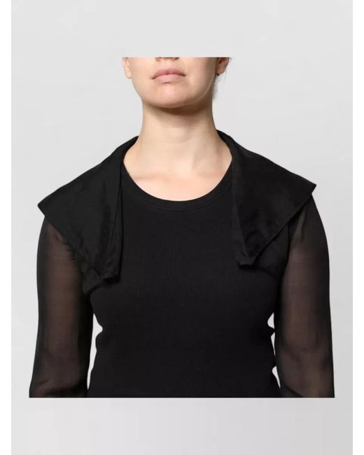 Dolce & Gabbana Black Silk Ribbed Long-Sleeve Sheer Cropped Jacket