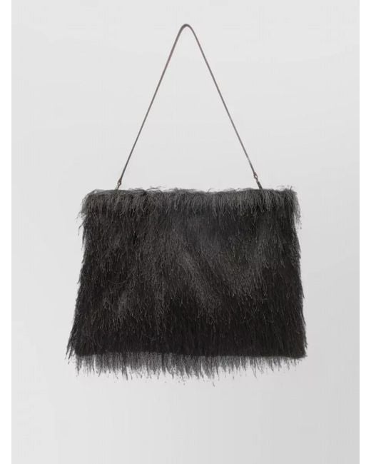 Alysi Black Fringed Shoulder Bag