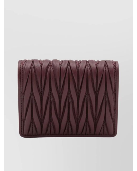 Miu Miu Purple Quilted Texture Purses & Cardholders