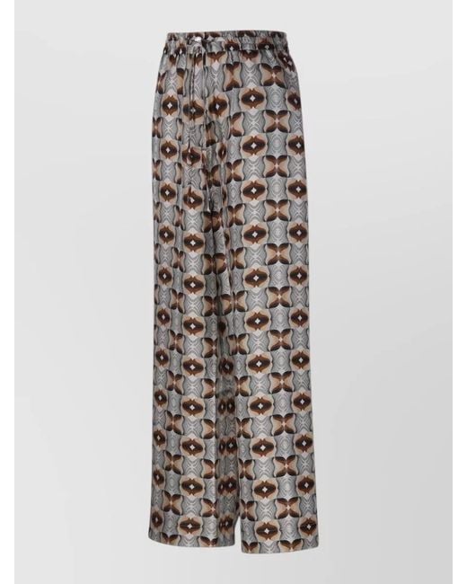 Pierre Louis Mascia Gray Silk Trousers