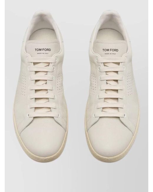 Tom Ford Natural Lace Up Sneakers Round Toe Rubber Sole for men