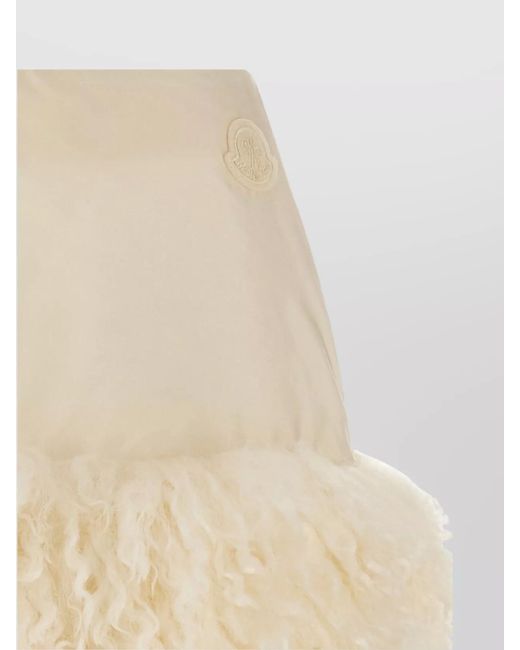 Moncler Natural Teddy Insert High-Waisted Skirt