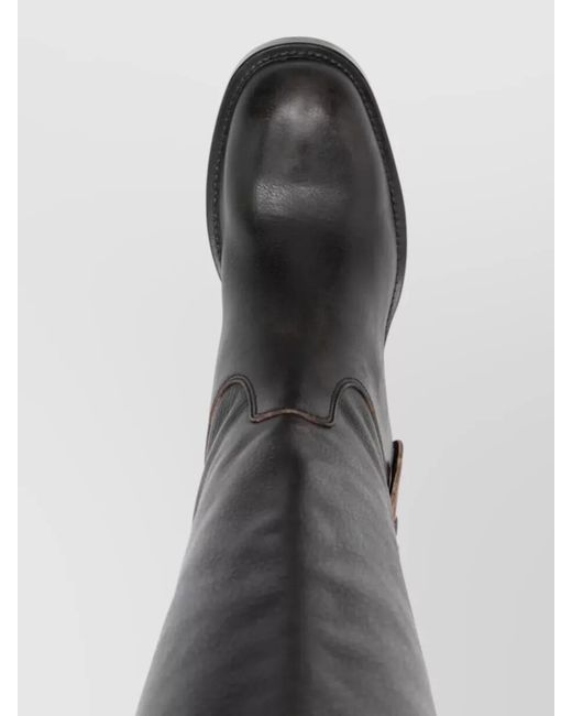 Chloé Black Dakota Knee High Leather Boots Buckle