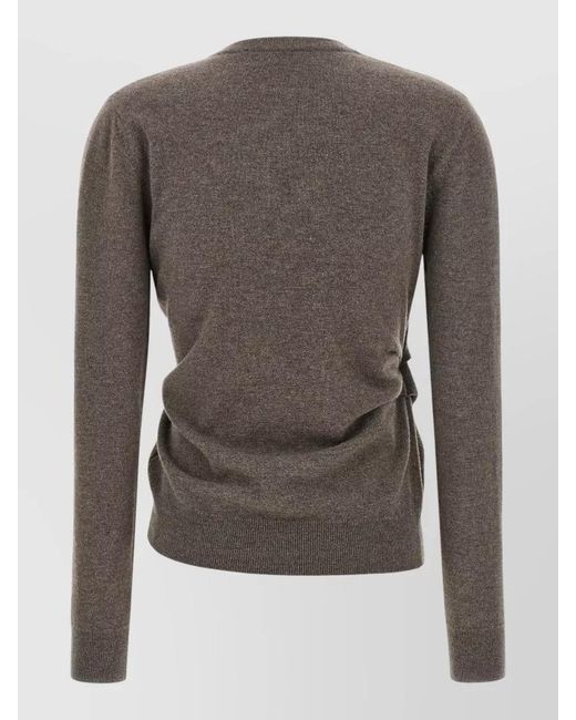 Rohe Gray Twisted Ballet Cardigan V Neck Buttons