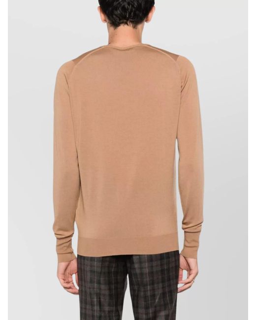 John Smedley Natural Merino Wool Long-Sleeve Crew-Neck Jumper for men