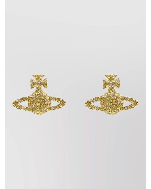 Vivienne Westwood Metallic Grace Stud Earrings Metal Brass Embellished