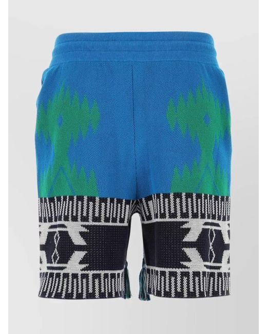 Alanui Blue Geometric Shorts for men