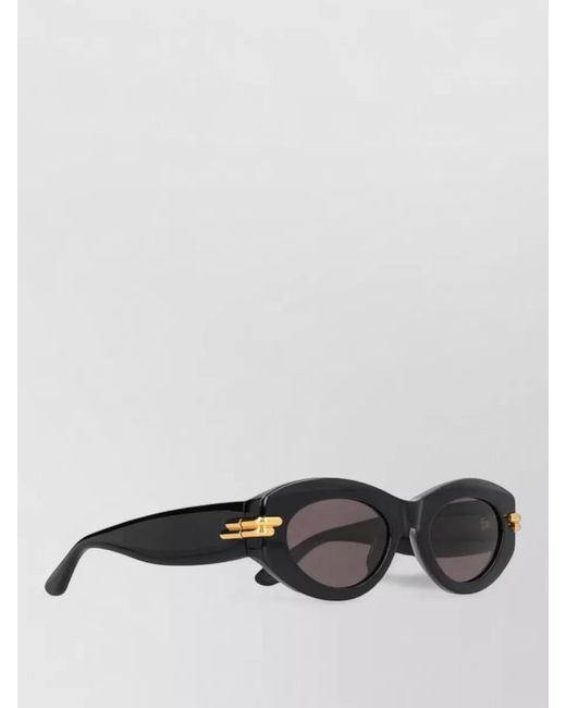 Bottega Veneta White Mitre Rectangular Sunglasses