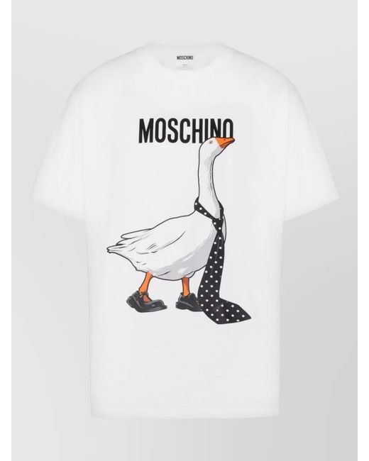 Moschino White Short Sleeve T-Shirt for men