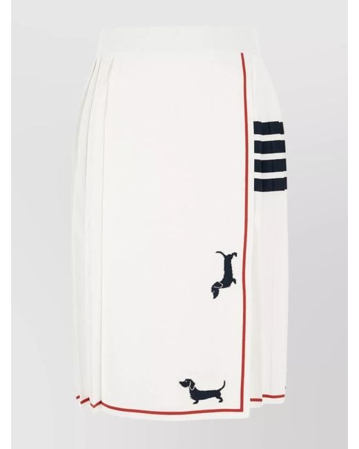Thom Browne White Pleated Skirt