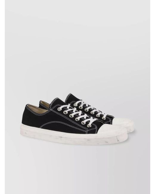 Moschino Multicolor Canvas Paneled Low-Top Sneakers for men