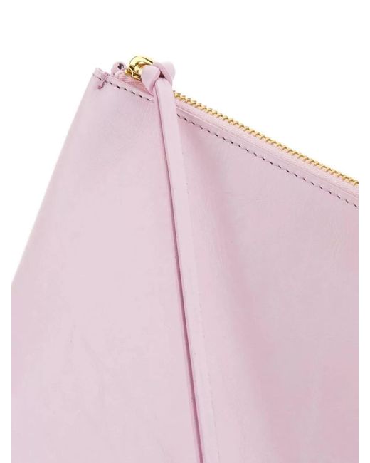 Jil Sander Pink Medium Leather Clutch Bag