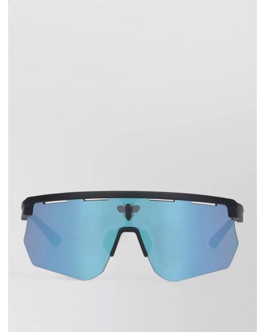 Facehide Blue Rectangular Sunglasses Sculpted Frame Tinted Lenses