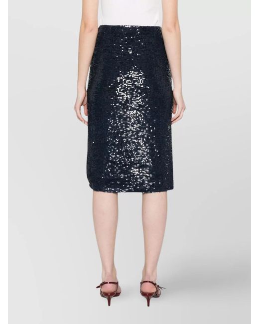 P.A.R.O.S.H. Blue Fitted Skirt