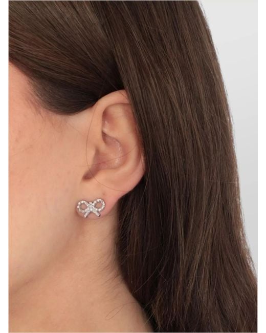 Self-Portrait Multicolor Crystal-Embellished Bow Earrings