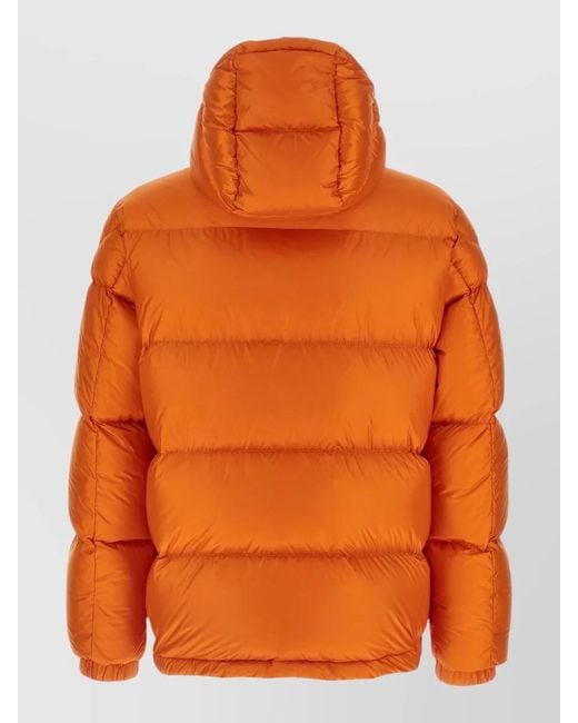 Moncler Orange Rivau Hooded Quilted Down Jacket Pockets for men