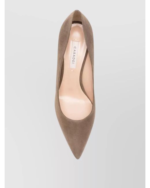 Casadei Brown Pointed Toe Stiletto Heel Suede Pumps