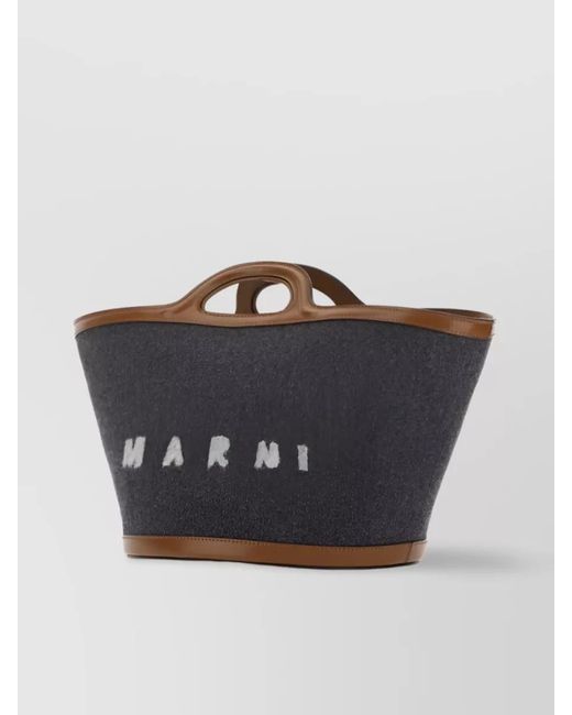Marni Blue Tropicalia Small Tote Bag
