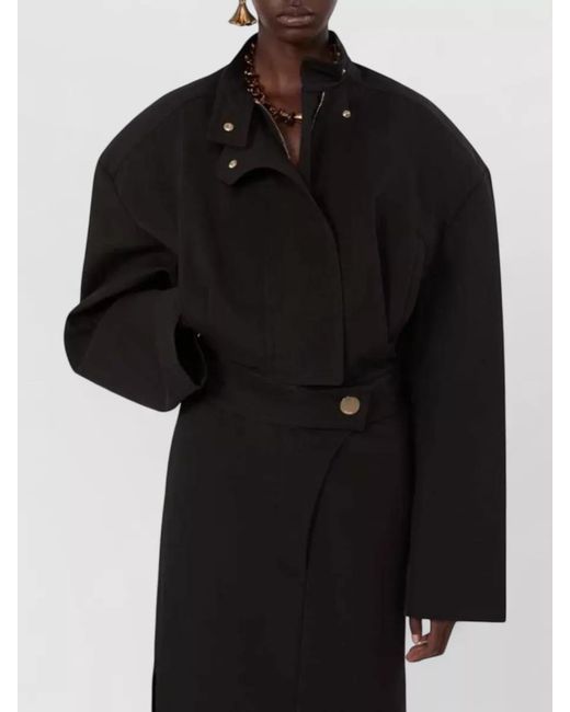 Sportmax Black Riviera Loose Fit Cotton Bomber Coat