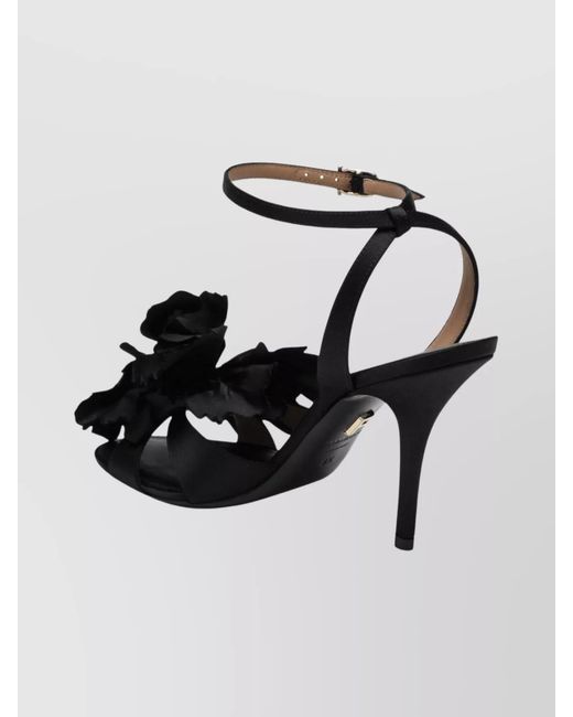 Ferragamo Black Satin Sandals