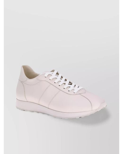 The Row Pink Nappa Leather Low-Top Sneakers