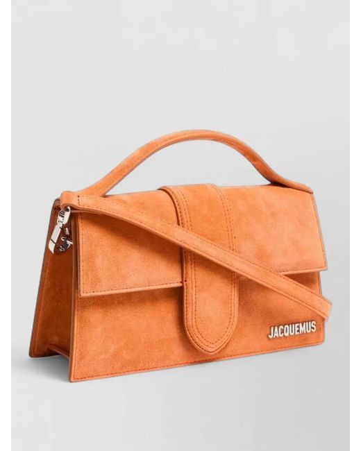 Jacquemus Orange Le Grand Bambino Leather Bucket Bag