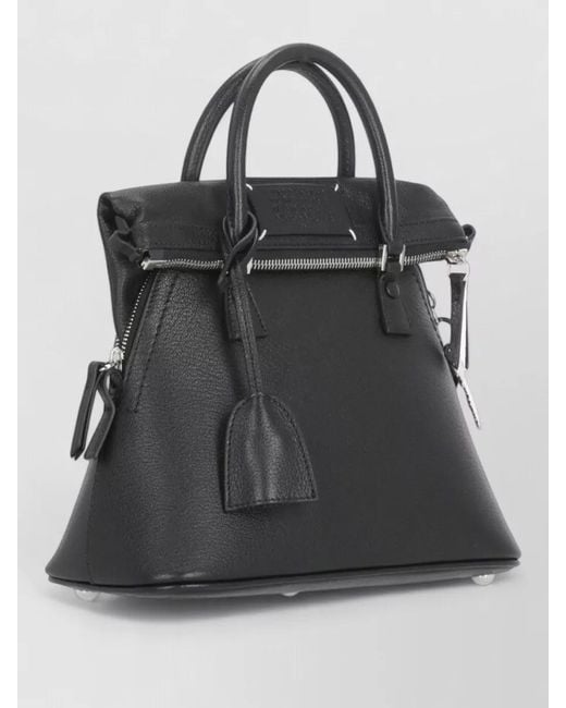 Maison Margiela Black Leather Tote Bag Shoulder Strap Handles