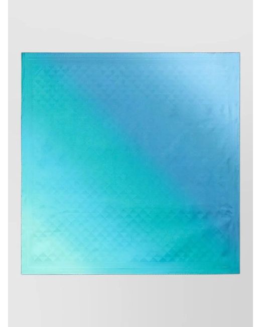 Prada Blue Silk Scarf Triangle Pattern Gradient Design