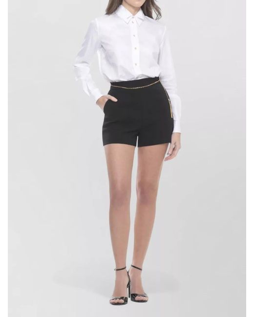Elisabetta Franchi White Cotton Shirt Long Sleeves Buttoned Cuffs