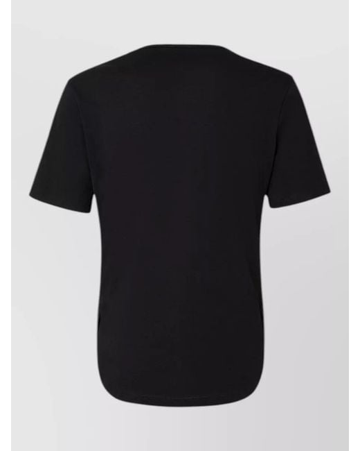 Fendi Black V Neck Graphic Top Curved Hem