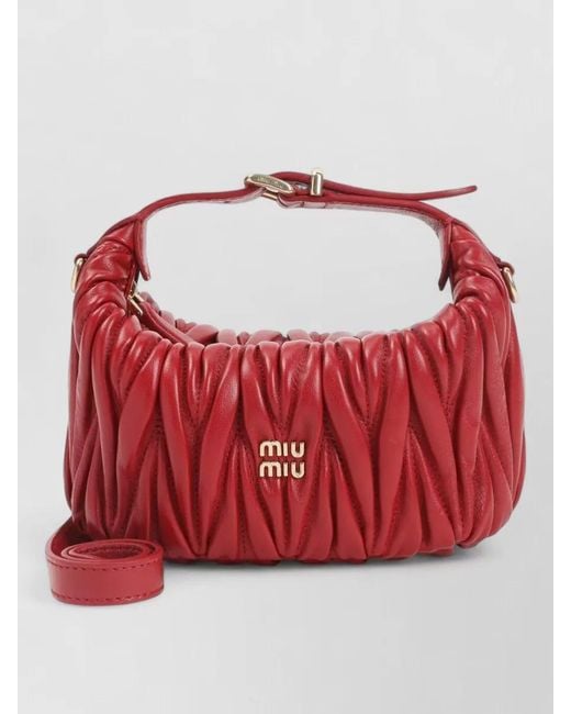 Miu Miu Red Quilted Nappa Handbag