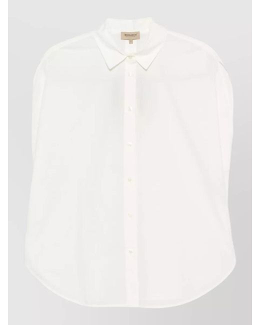 Woolrich White Cotton Oversized Sleeveless Poplin Shirt