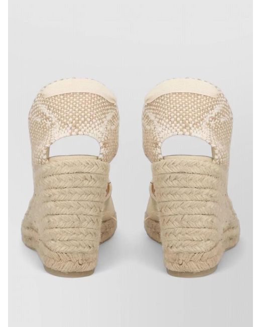 Castaner Natural Espadrille Wedge Canvas Upper Jute Sole