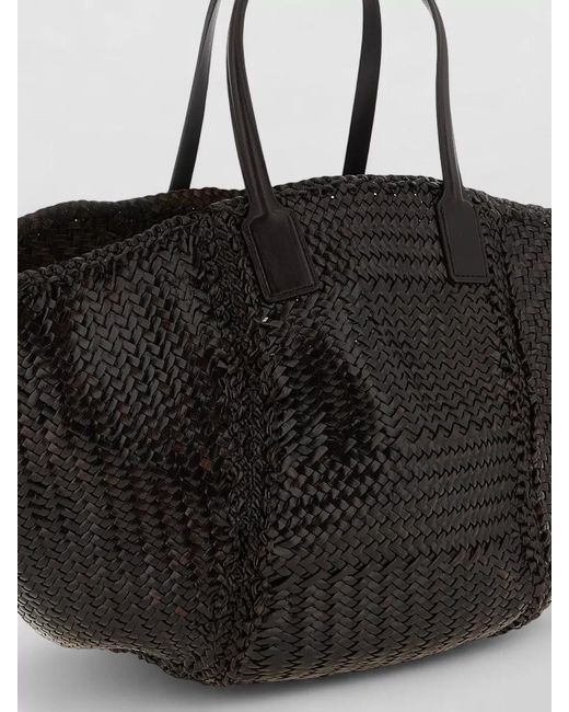 Dragon Diffusion Black Vintage Mesh Tote Maxi Leather Beach Bag