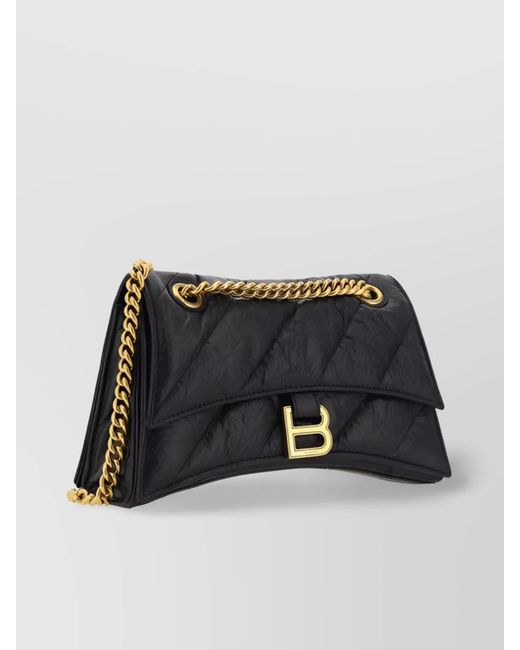 Balenciaga Black Crush Small Leather Shoulder Bag