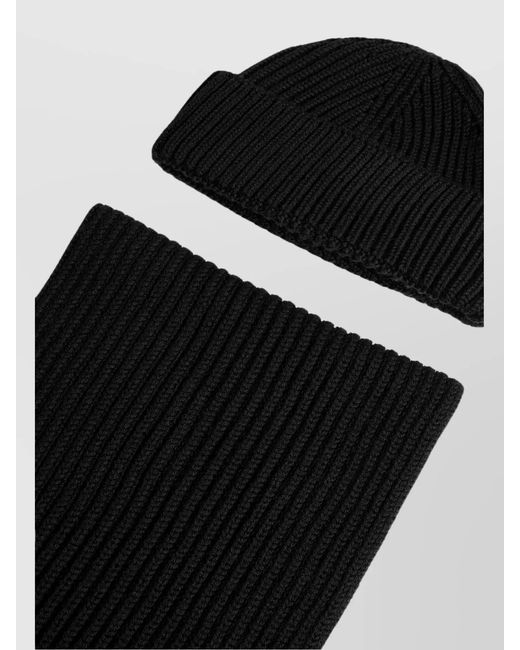 DSquared² Black Knit Beanie And Scarf Matching Set for men