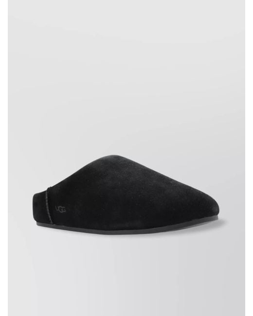 Ugg Black Suede Leather Elea Slippers