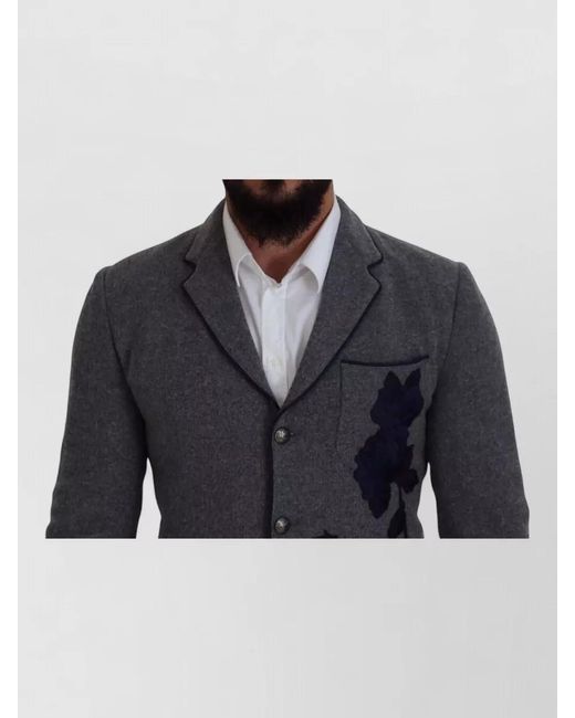Dolce & Gabbana Blue Wool Slim-Fit Blazer for men