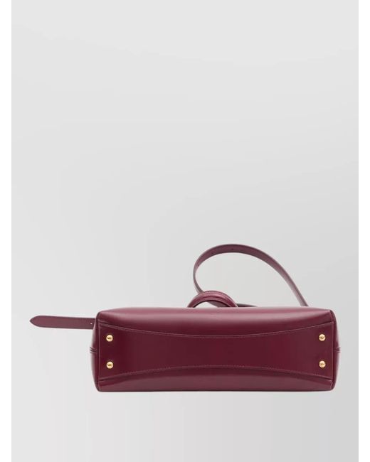 Dolce & Gabbana Purple Vittoria Calfskin Leather Tote Bag