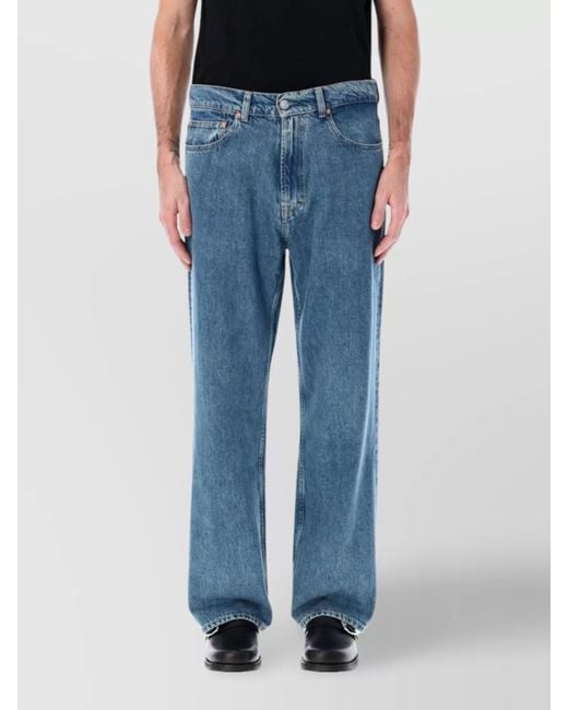 Our Legacy Blue Denim Relaxed-Fit Wide-Leg Trousers for men