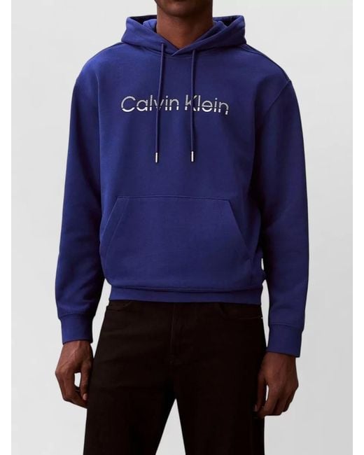 Calvin Klein Blue Hoodie Terry Hoodie for men