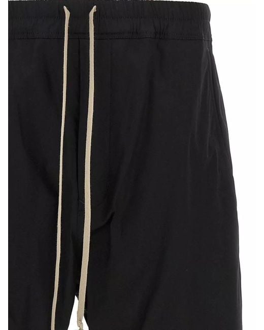 Rick Owens Black Tecuatl Track Pants Back Button Pocket for men