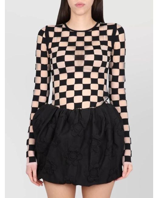 Max Mara Black Stretch Jersey Crew-Neck Long-Sleeve Blouse