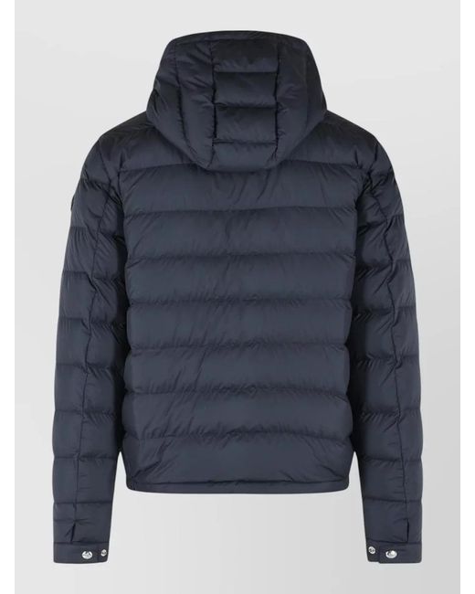 Moncler Blue Polyester Short 'Sestriere' Hooded Down Jacket for men