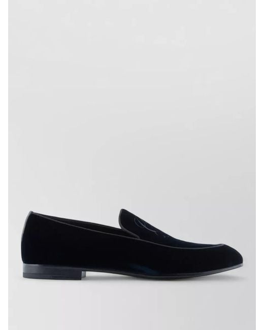 Giorgio Armani Multicolor Velvet Loafers Embroidered Logo Detail for men