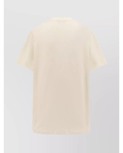 Stella McCartney Natural Cotton Logo Print Short Sleeve T-Shirt